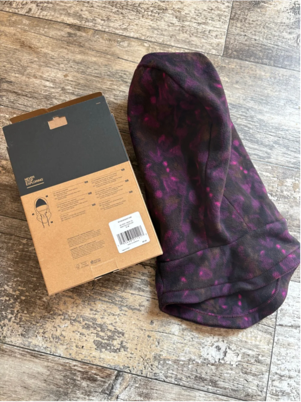 The North Face Whimzy Powder Hood S/M Purple Black Green Floral Helmet Compatibl